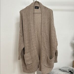 Zara Tan Open-Front Cardigan